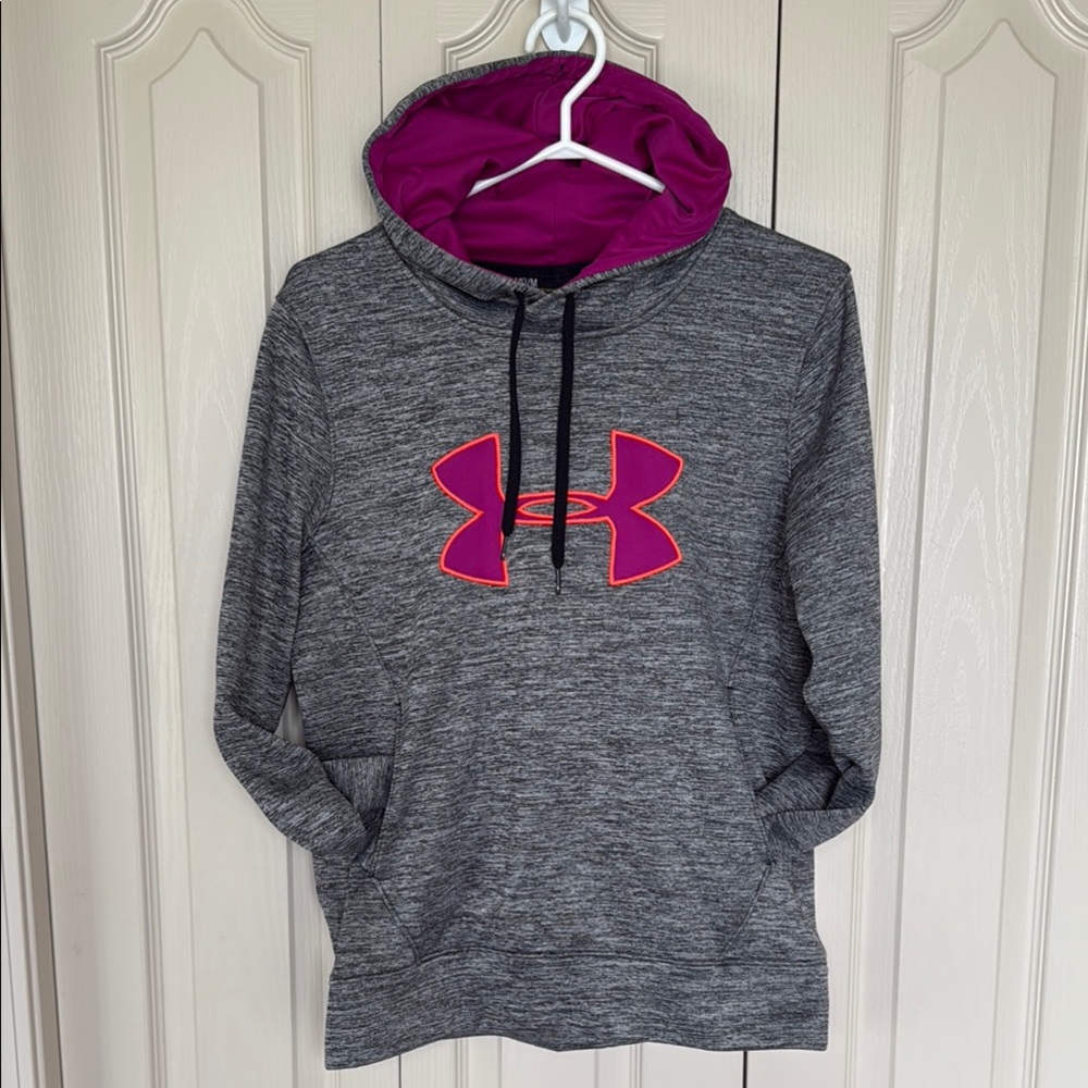 Gray Hoodie with Pink Logo